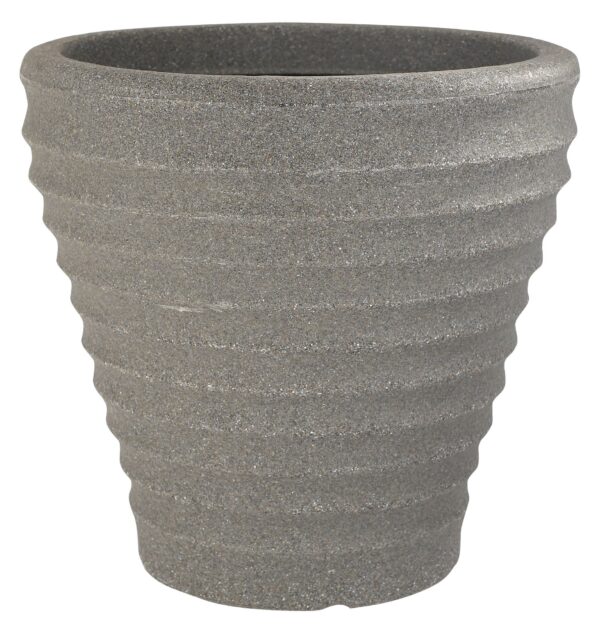 Sankey Maroc Round Plastic Light Grey Plant Pot (H)420mm (Dia)430mm