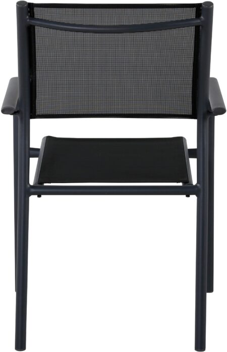 Santorini, Udendørs stabelbar stol, aluminium by Venture Design (H: 88 cm. x B: 56 cm. x L: 58 cm., Sort)