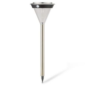 Silver Effect Solar-Powered Led Outdoor Lamp Post