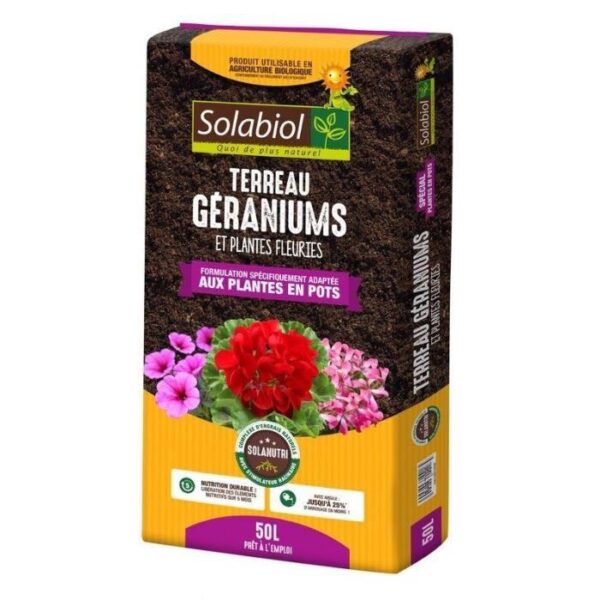 Solabiol - Jordgeraniums og blomstrende planter - taske 50 l - UAB