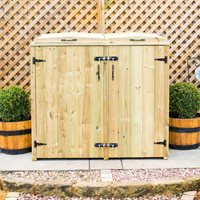 The Garden Village Superior Double FSC Wooden Recycling Box Storage