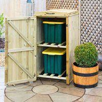 The Garden Village Superior Single FSC Wooden Recycling Box Storage
