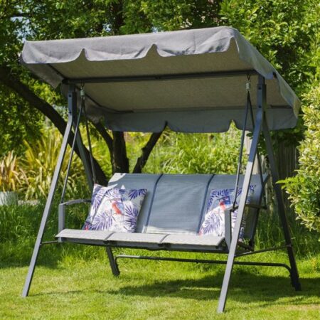 Thirsk Outdoor 3 Seater Swing Seat In Graphite Grey