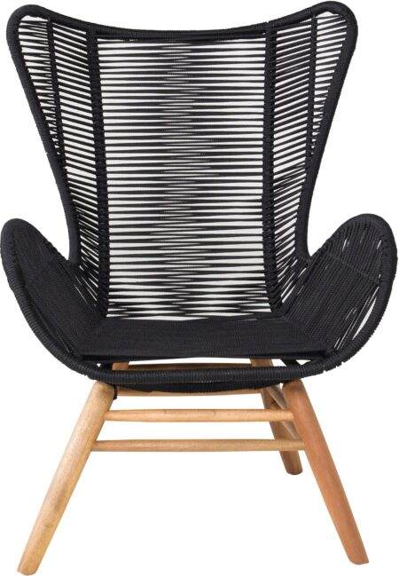 Tingeling, Udendørs hvilestol, akacietræ by Venture Design (H: 102,5 cm. x B: 72 cm. x L: 78 cm., Sort)