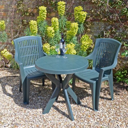 Tivoli 2 Seater Green Bistro Set with Parma Chairs Green