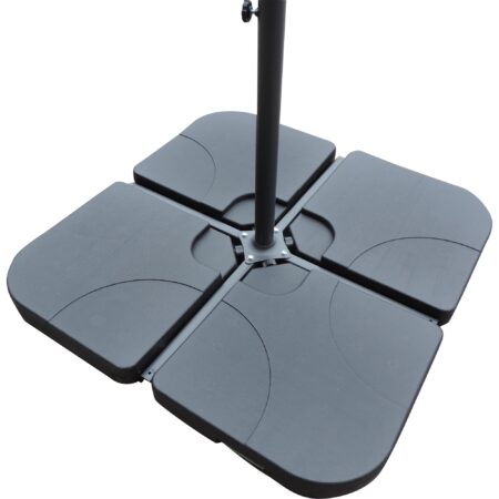 Water Fillable Cross Stand Cantilever Parasol Base Black