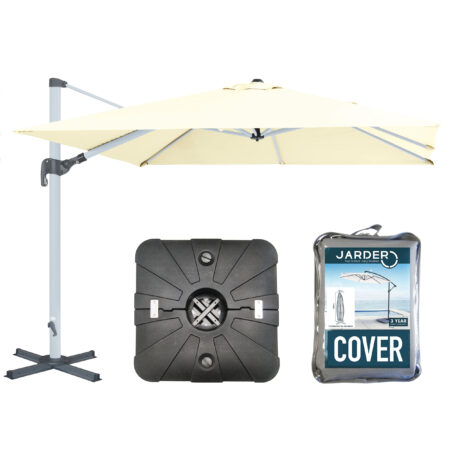 Wave Borde Luxury 360 Sun Shade Parasol + Base + Cover Package