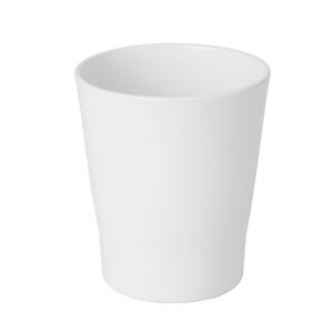 White Ceramic Round Plant pot (Dia)13.6cm