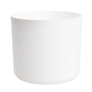 White Plastic Plant pot (Dia)20.7cm
