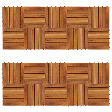 vidaXL Terrassefliser, lodret mønster, 30x30 cm, akacietræ, sæt med 20 stk.