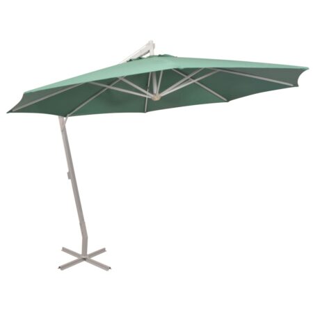vidaXL hængende parasol 350 cm grøn aluminiumsstang