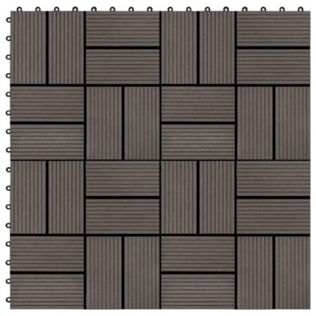 22 stk terrassefliser 30 x 30 cm 2 m2 WPC mørkebrun
